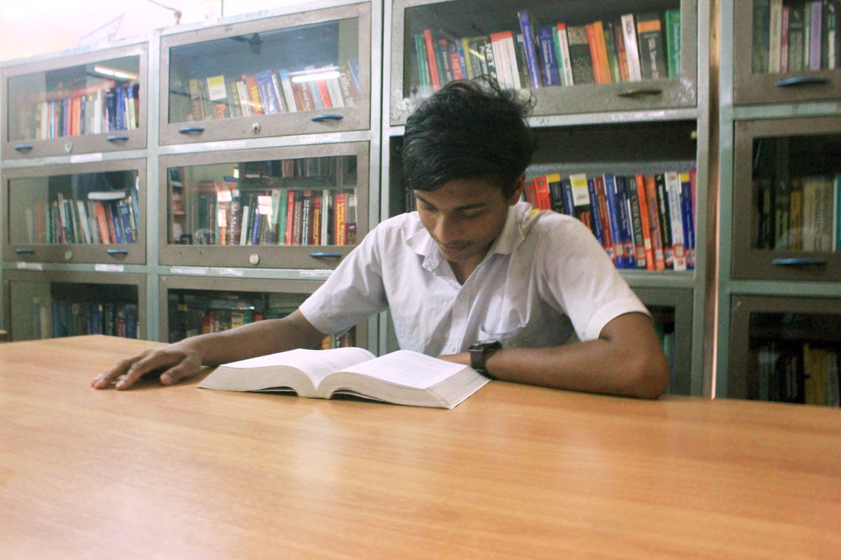 Student in Library