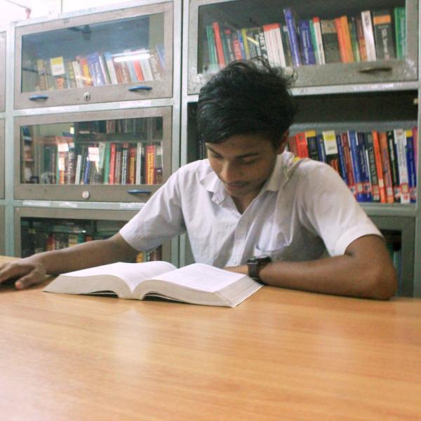 Student in Library